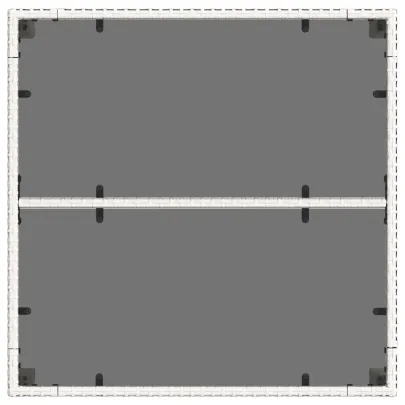 Masă Grădină Albă din Poliratan cu Sticlă | 90x90 cm