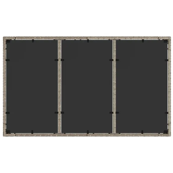 Masă Grădină Sticlă Gri Ratan - Livrare Gratuită