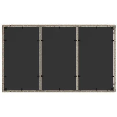 Masă Grădină Sticlă Gri Ratan - Livrare Gratuită