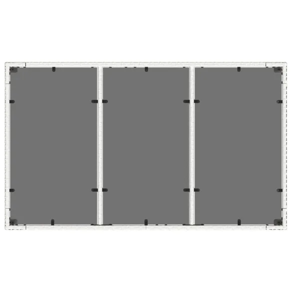 Masă Grădină Alb cu Blat Sticlă - Poliratan Rezistent