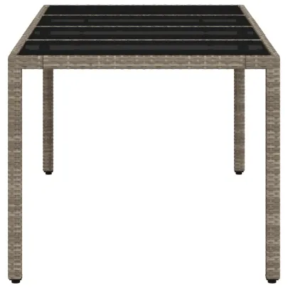 Masă Grădină Sticlă Gris - Poliratan Rezistent - 190x90cm