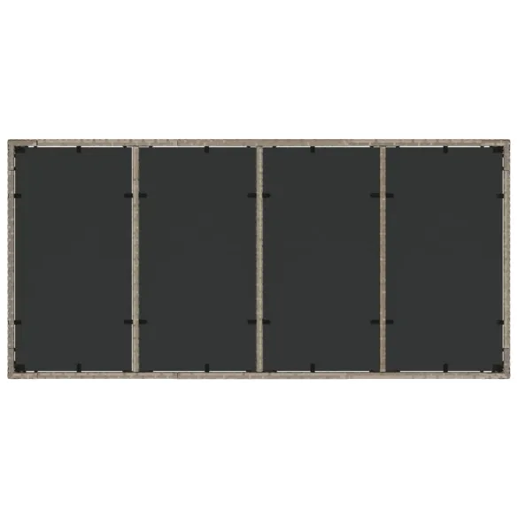 Masă Grădină Sticlă Gris - Poliratan Rezistent - 190x90cm