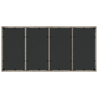 Masă Grădină Sticlă Gris - Poliratan Rezistent - 190x90cm