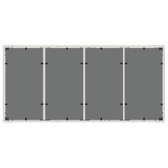 Masă Grădină Albă cu Blat Sticlă - Poliratan | Livrare Gratuită