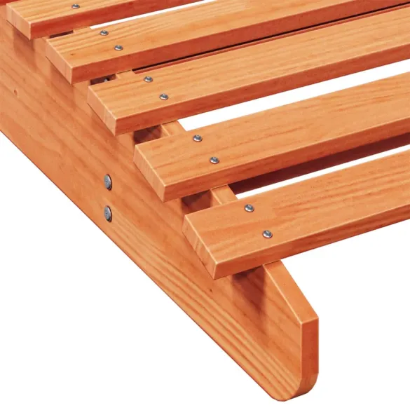 Șezlong Lemn Masiv de Pin - Maro Ceruit - 205x70x31,5 cm