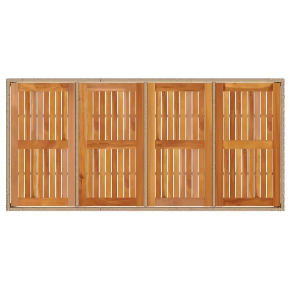 Masă Grădină Ratan și Acacia - Bej 190x90 cm - Livrare Gratuită