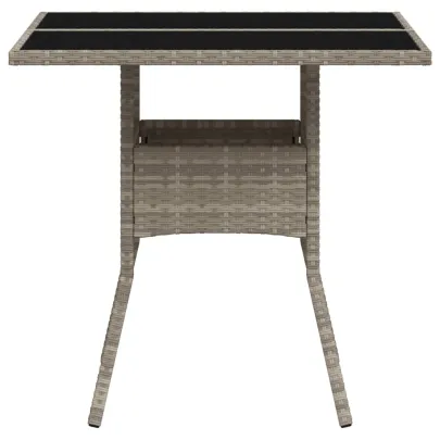 Masă Grădină Sticlă Gri 80x80 cm - Livrare Gratuită