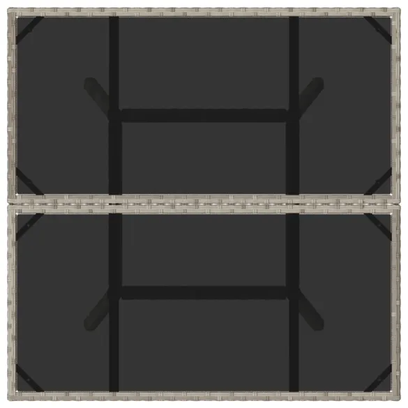 Masă Grădină Sticlă Gri 80x80 cm - Livrare Gratuită