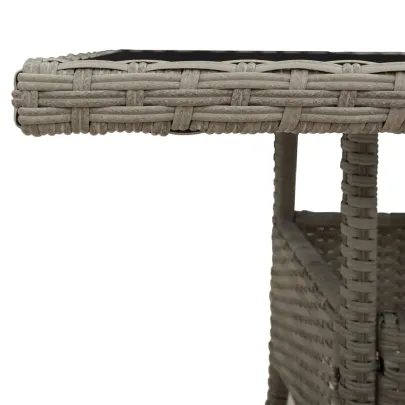 Masă Grădină Sticlă Gri 80x80 cm - Livrare Gratuită