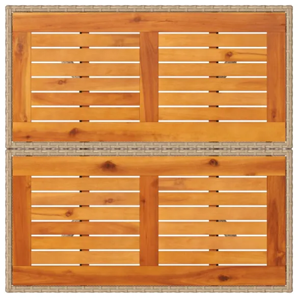 Masă Grădină Bej - Poliratan Lemn Acacia - Livrare Gratuită