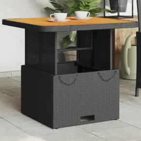 Masă Grădină Extensibilă - Negru, Lemn Acacia - Livrare Gratuită