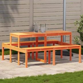 Masă picnic lemn masiv pin | Livrare gratuită | 160x134x75 cm