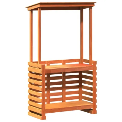 Masă Bar Exterior cu Acoperiș - Lemn Masiv | Livrare Gratuită