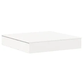 Groapă de Nisip cu Capac - Alb - Lemn Masiv de Pin 2