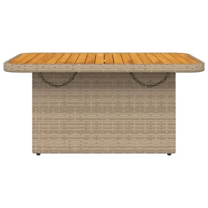 Masă Grădină Reglabilă - Poliratan, Lemn Acacia - Livrare Gratuită