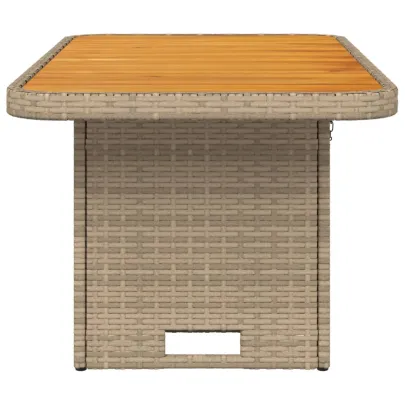 Masă Grădină Reglabilă - Poliratan, Lemn Acacia - Livrare Gratuită