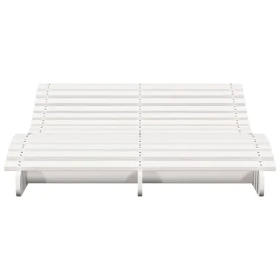 Șezlong Alb din Lemn Masiv de Pin - 205x110 cm