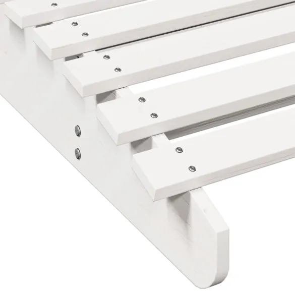 Șezlong Alb din Lemn Masiv de Pin - 205x110 cm