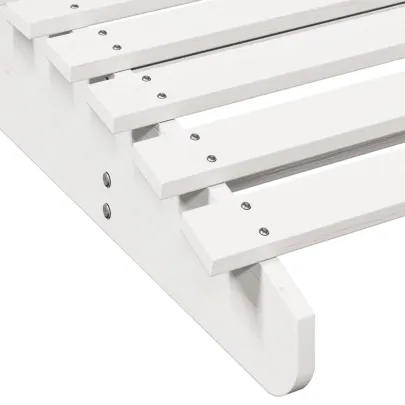 Șezlong Alb din Lemn Masiv de Pin - 205x110 cm