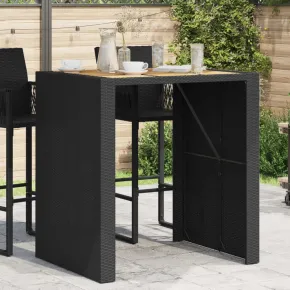 Masă Bar Grădină Lemn Acacia Negru - Mobilier Exterior
