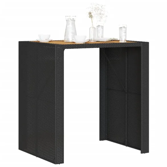 Masă Bar Grădină Lemn Acacia Negru - Mobilier Exterior