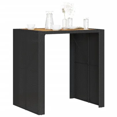 Masă Bar Grădină Lemn Acacia Negru - Mobilier Exterior
