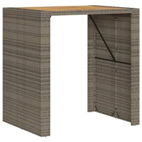 Masă Bar Grădină - Lemn Acacia - Poliratan Gri 105x80x110 cm 2