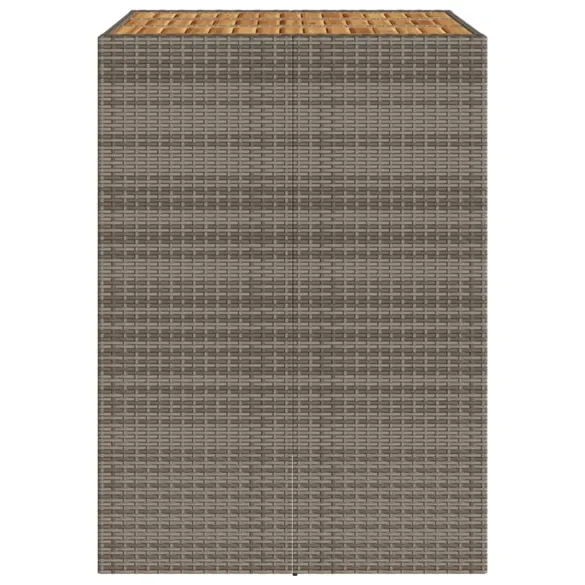 Masă Bar Grădină - Lemn Acacia - Poliratan Gri 105x80x110 cm