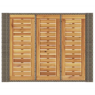 Masă Bar Grădină - Lemn Acacia - Poliratan Gri 105x80x110 cm
