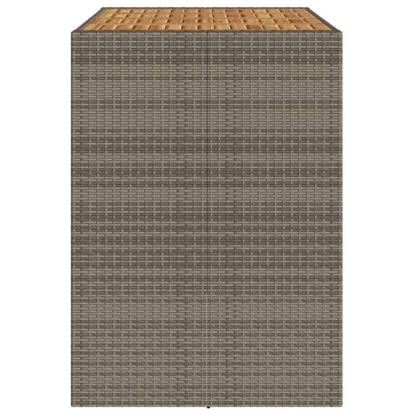 Masă Bar Grădină - Lemn Acacia - Poliratan Gri 145x80cm