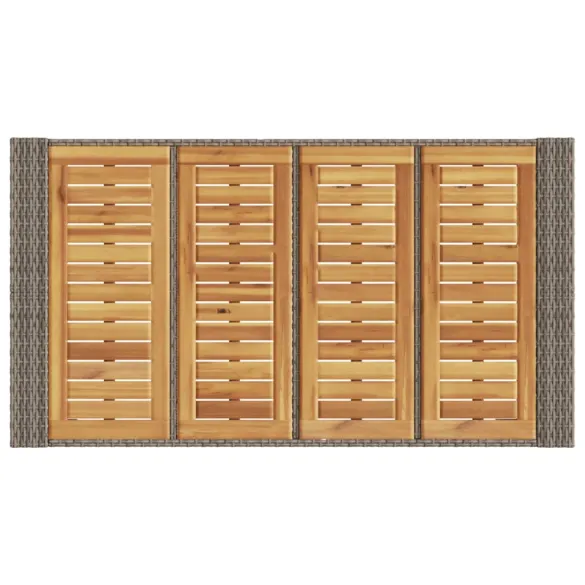 Masă Bar Grădină - Lemn Acacia - Poliratan Gri 145x80cm