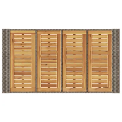 Masă Bar Grădină - Lemn Acacia - Poliratan Gri 145x80cm