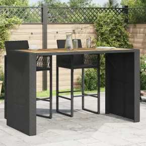 Masă Bar Grădină Lemn Acacia Negru 185x80x110 cm