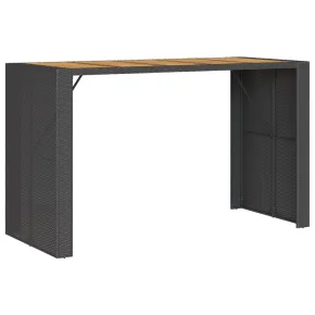 Masă Bar Grădină Lemn Acacia Negru 185x80x110 cm 2