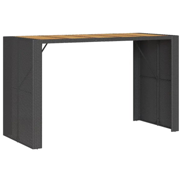 Masă Bar Grădină Lemn Acacia Negru 185x80x110 cm
