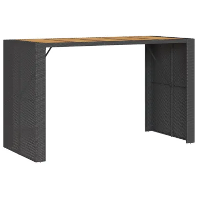 Masă Bar Grădină Lemn Acacia Negru 185x80x110 cm