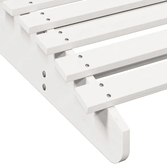 Șezlong Alb din Lemn Masiv de Pin - 205x60x31,5 cm