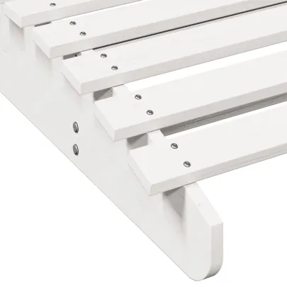 Șezlong Alb din Lemn Masiv de Pin - 205x60x31,5 cm