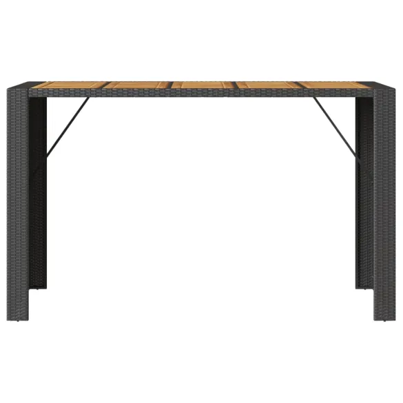 Masă Bar Grădină Lemn Acacia Negru 185x80x110 cm