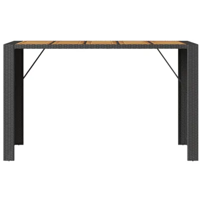 Masă Bar Grădină Lemn Acacia Negru 185x80x110 cm