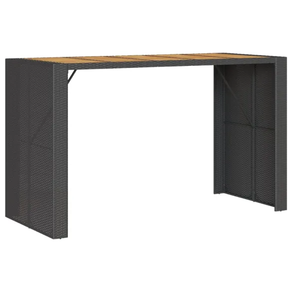 Masă Bar Grădină Lemn Acacia Negru 185x80x110 cm