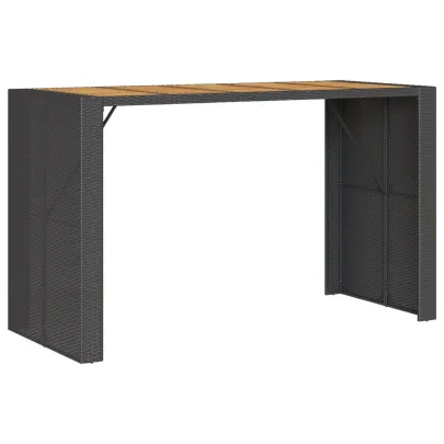 Masă Bar Grădină Lemn Acacia Negru 185x80x110 cm