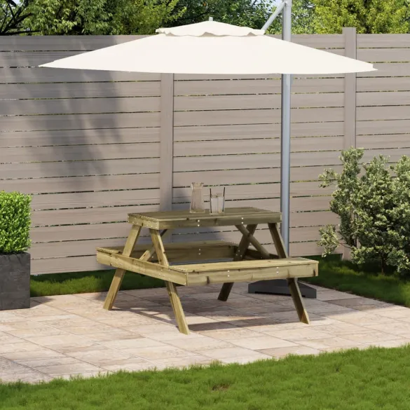 Masă de picnic lemn pin 105x134x75 cm | Livrare gratuită