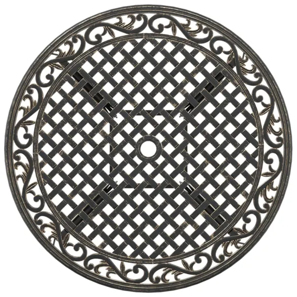 Masă Grădină Bronz Aluminiu Turnat Ø90 cm | Livrare Gratuită