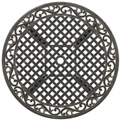 Masă Grădină Bronz Aluminiu Turnat Ø90 cm | Livrare Gratuită