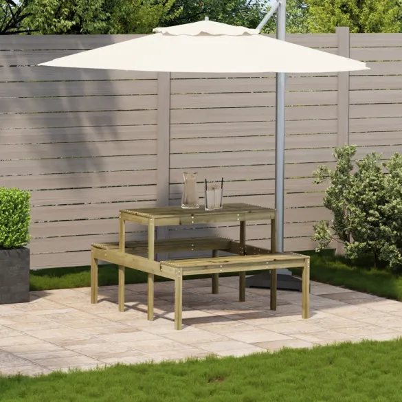 Masă picnic lemn pin | 110x134 cm | Livrare gratuită