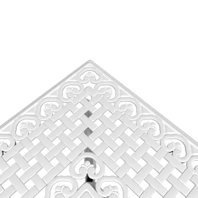 Masă Grădină Albă Aluminiu Turnat 80x80 cm - Livrare Gratuită