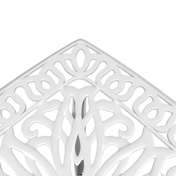 Masă Grădină Albă Aluminiu Turnat - Livrare Gratuită