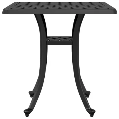 Masă Grădină Aluminiu Turnat Negru | Livrare Gratuită