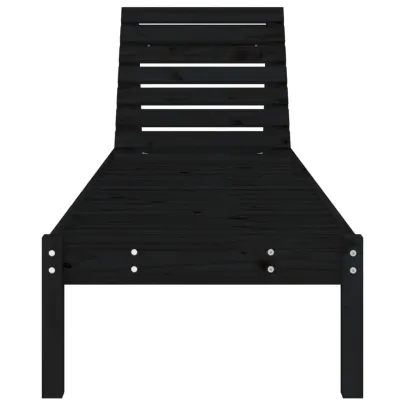 Șezlonguri de Exterior 2 buc - Lemn Masiv Negru | Livrare Gratuită